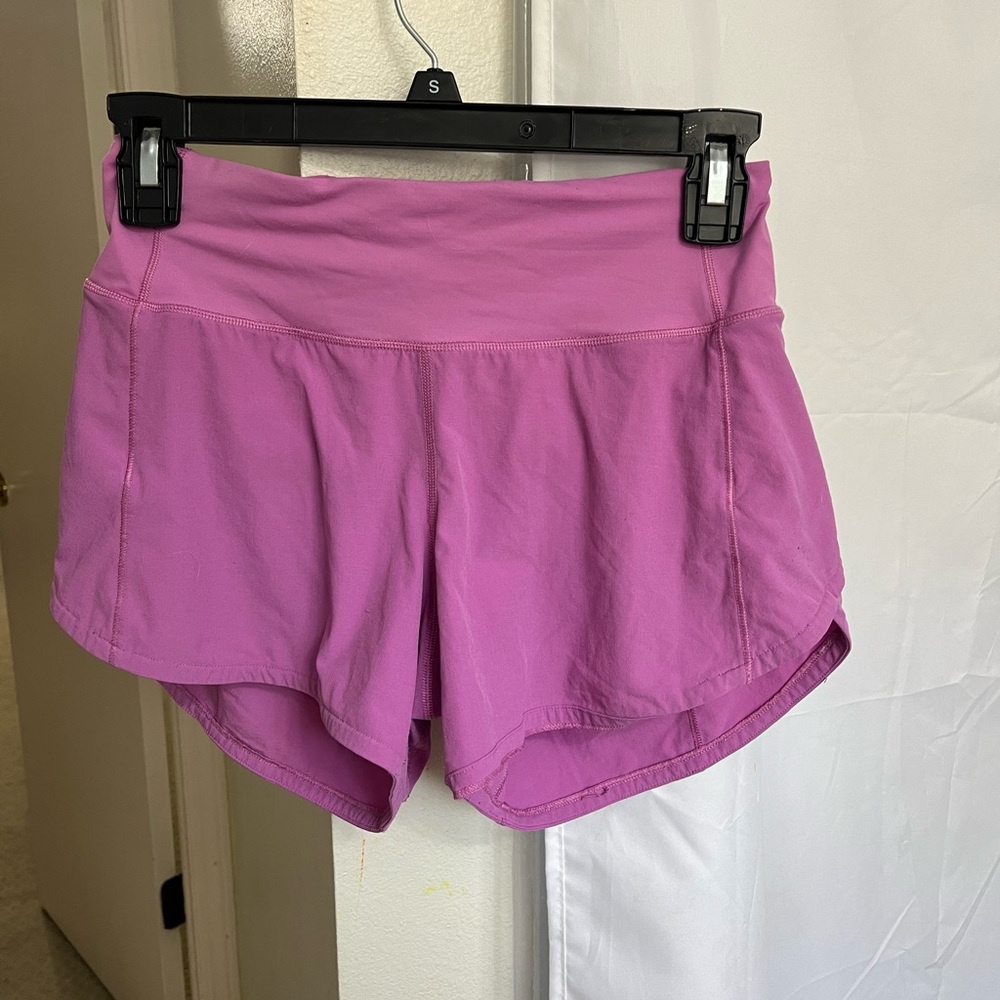Lululemon speed up shorts, size 2, 4 inch, vivid plum
